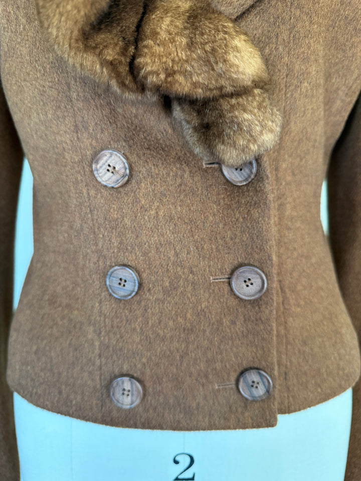Archival John Galliano Era Christian Dior Chinchilla Fur Accent Jacket