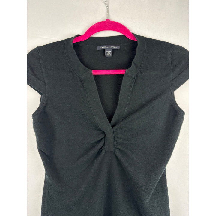 Banana Republic Black Cap Sleeve Petite XS Top