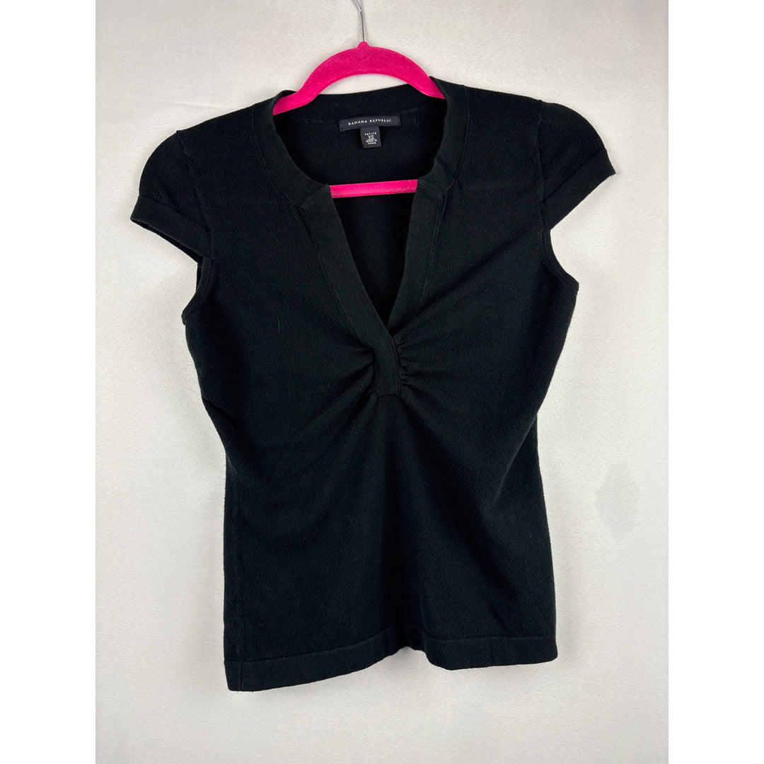 Banana Republic Black Cap Sleeve Petite XS Top