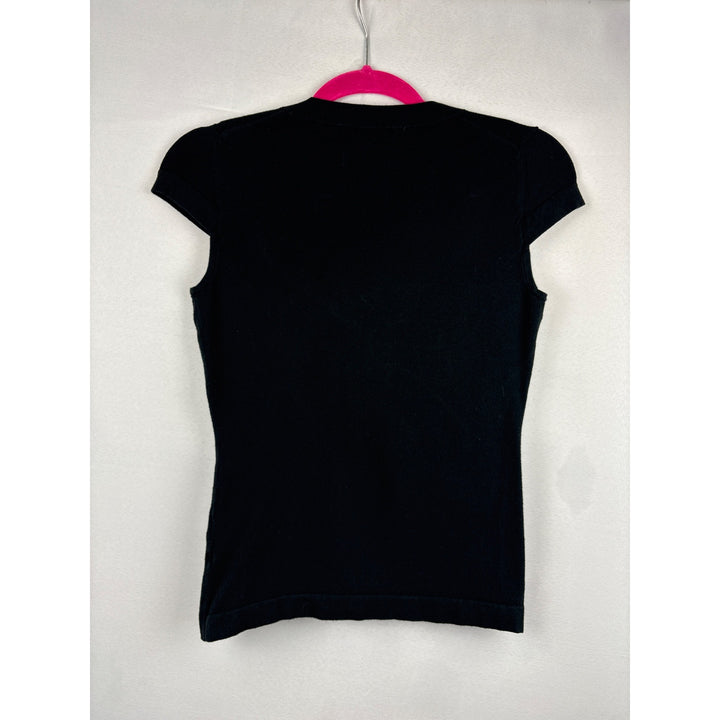 Banana Republic Black Cap Sleeve Petite XS Top