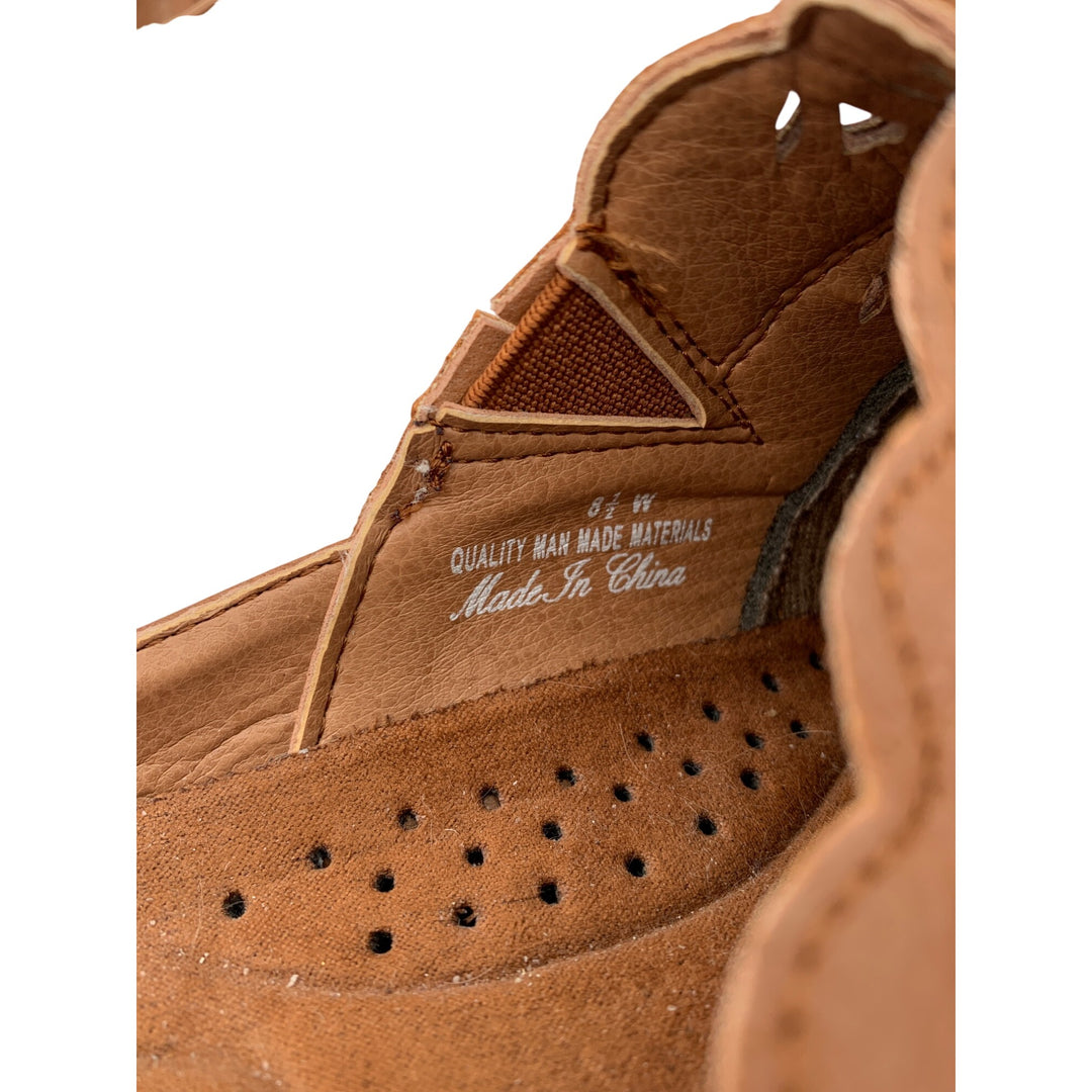 Womens 8.5 Brown Slip-On Mules With Cutout Design