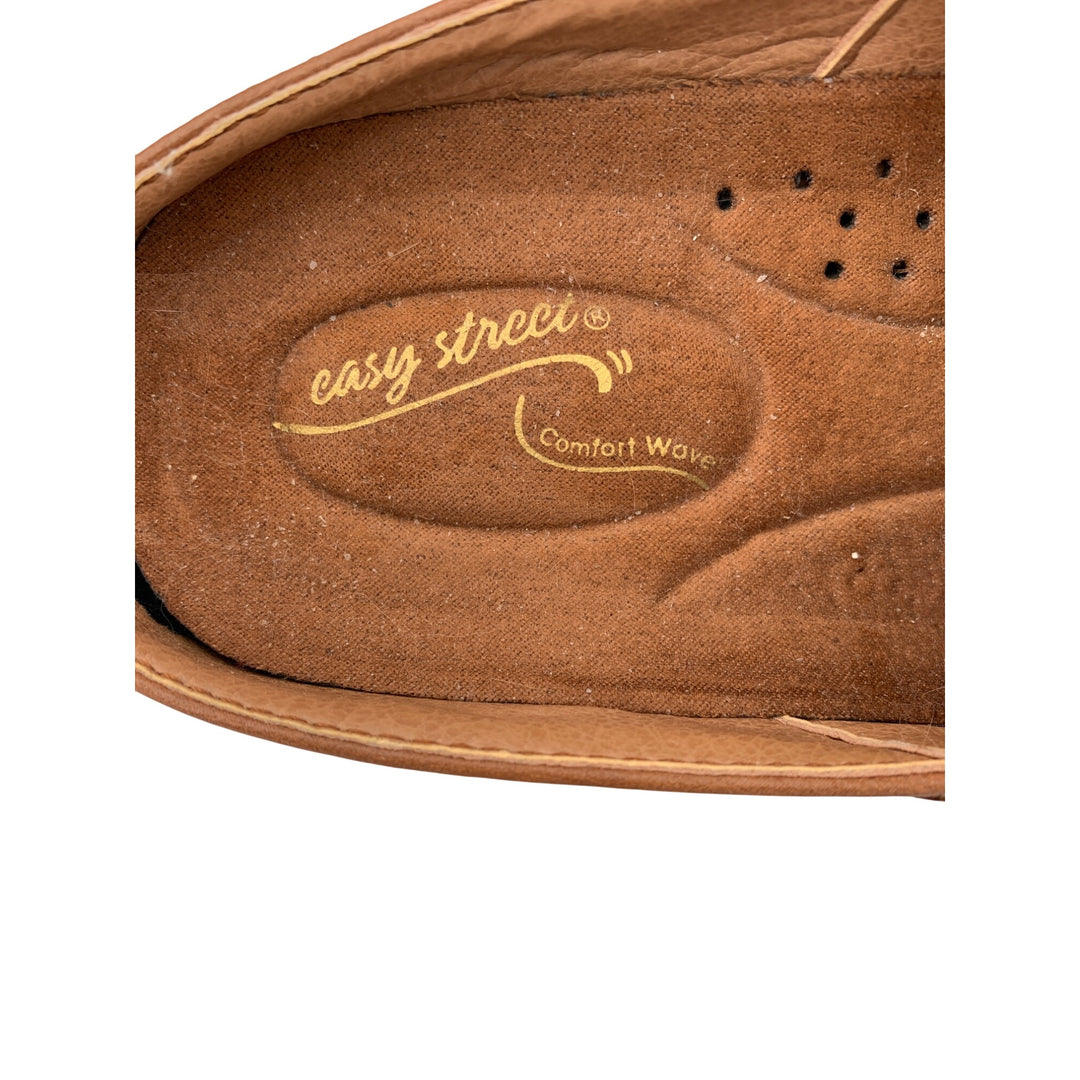 Womens 8.5 Brown Slip-On Mules With Cutout Design