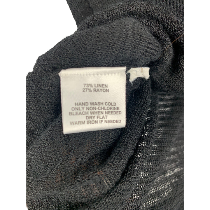 Loft Black Knit Linen/Rayon Blend Womens Top L