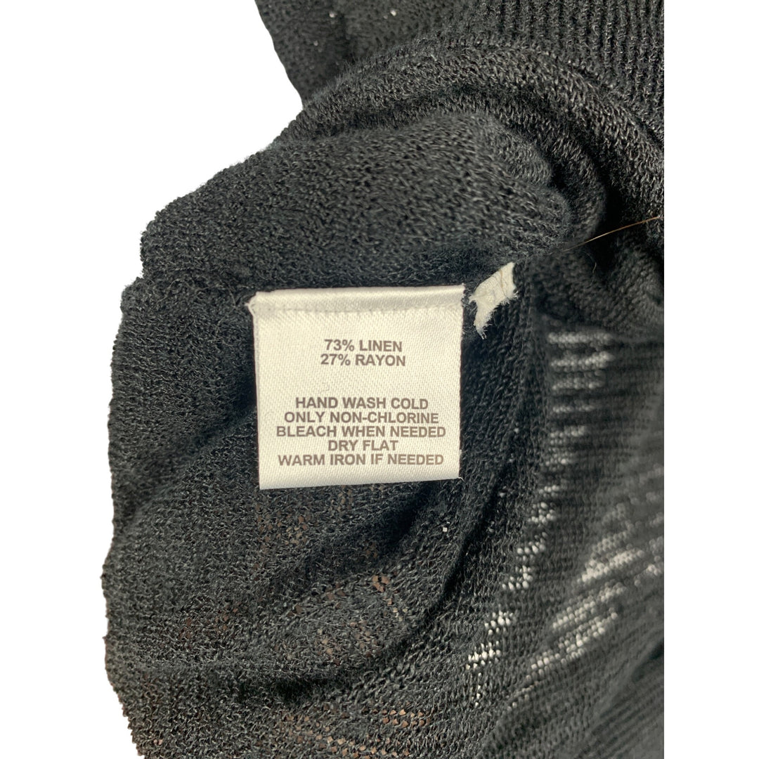 Loft Black Knit Linen/Rayon Blend Womens Top L