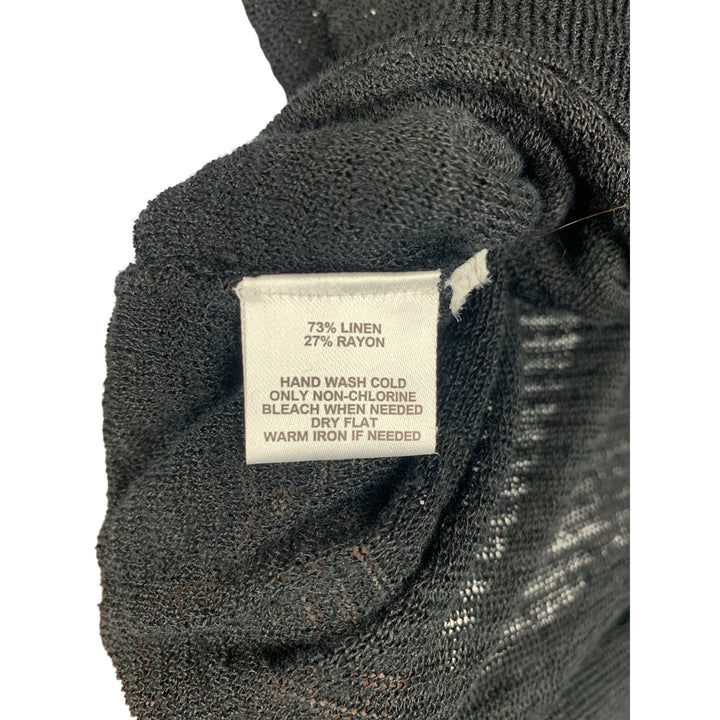 Loft Black Knit Linen/Rayon Blend Womens Top L