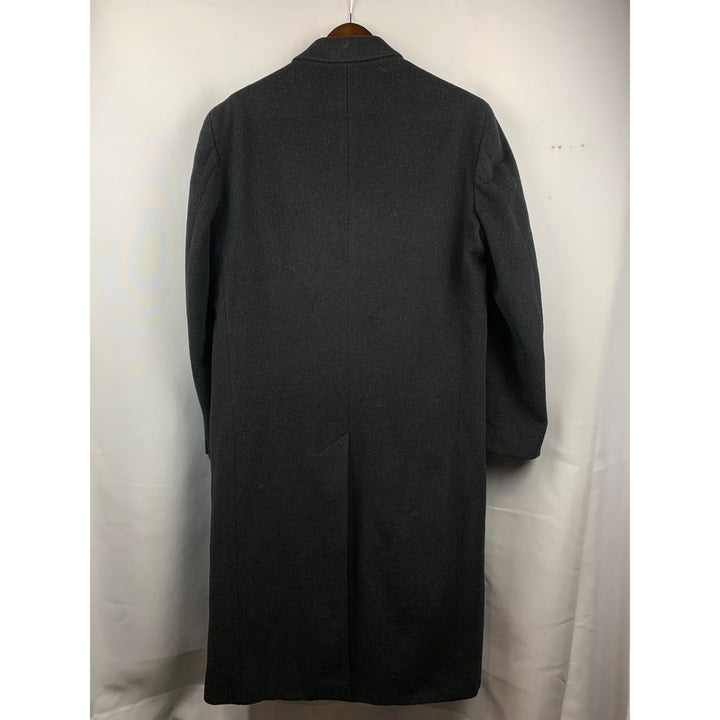 Men’s Vintage Christian Aujard Black Cashmere Long Coat Size L