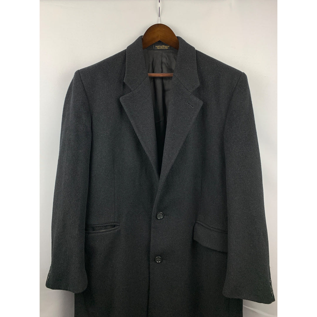 Men’s Vintage Christian Aujard Black Cashmere Long Coat Size L