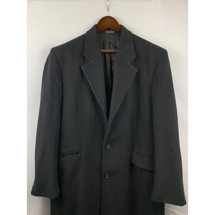 Men’s Vintage Christian Aujard Black Cashmere Long Coat Size L