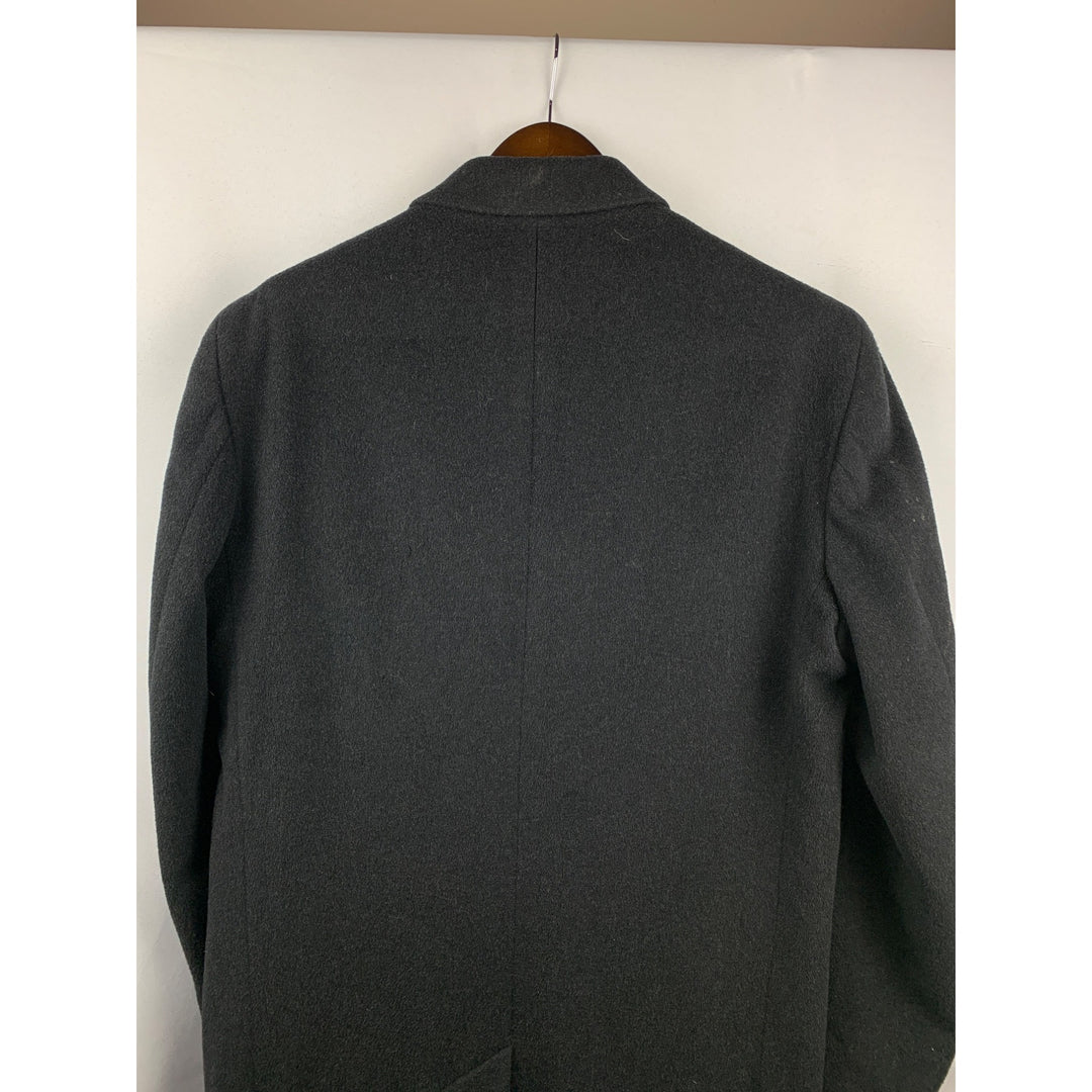 Men’s Vintage Christian Aujard Black Cashmere Long Coat Size L