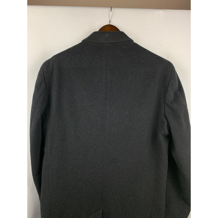 Men’s Vintage Christian Aujard Black Cashmere Long Coat Size L