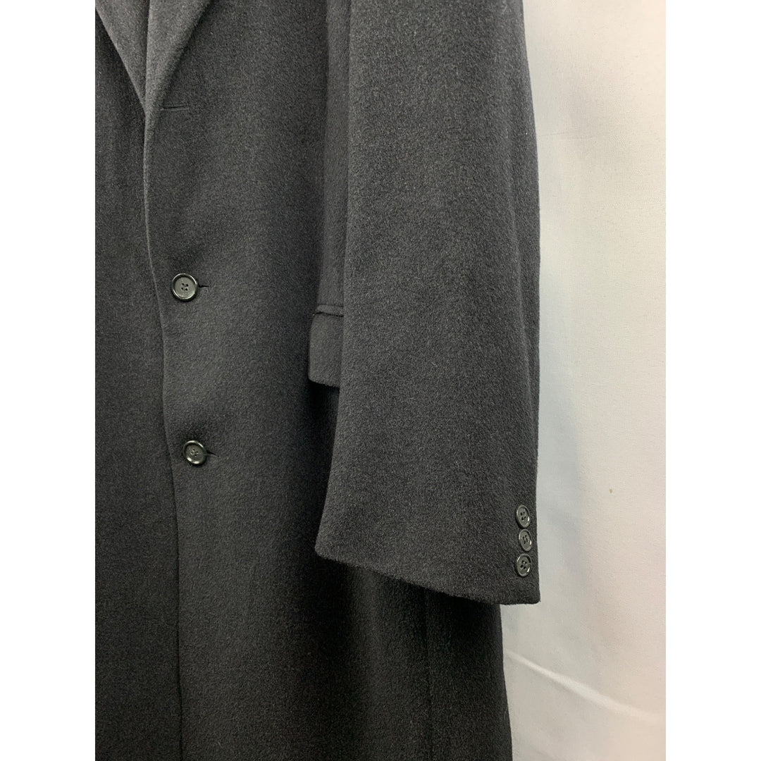 Men’s Vintage Christian Aujard Black Cashmere Long Coat Size L