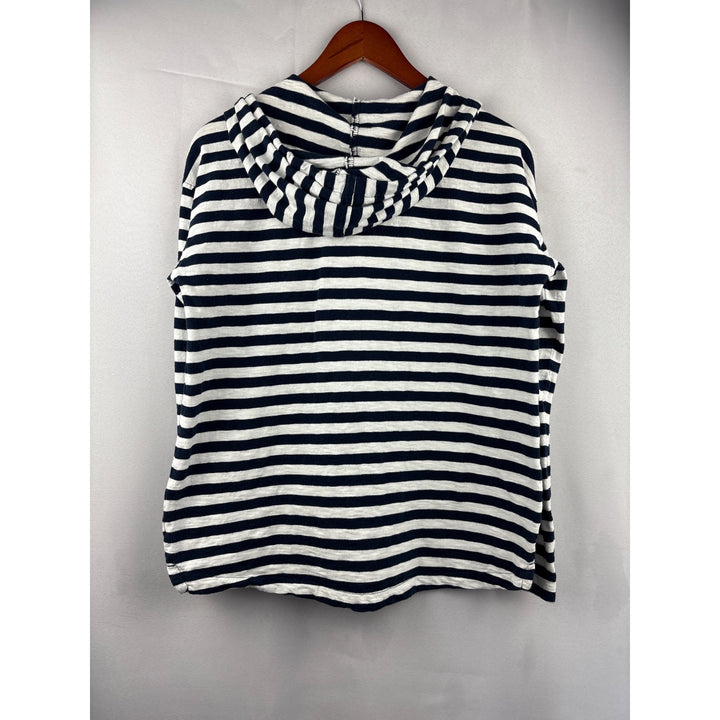 Caslon S Striped Hoodie 100% Organic Cotton Navy/White