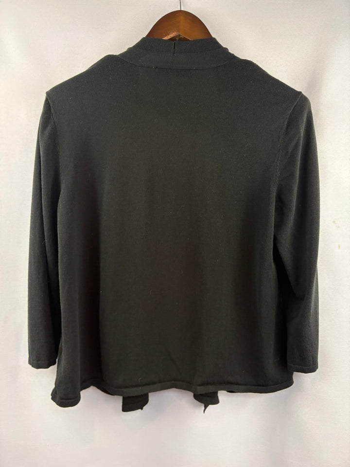 Women’s Kasper Large Black 3/4 Sleeve Cardigan