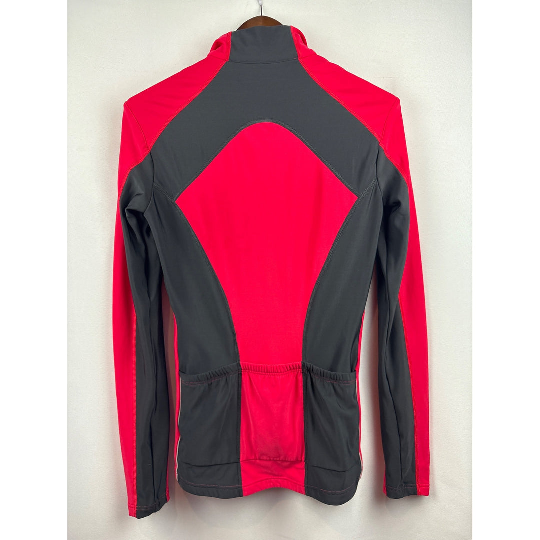 Women’s Gore Bike Wear XL Red & Black Long Sleeve Half Zip Athletic Shirt