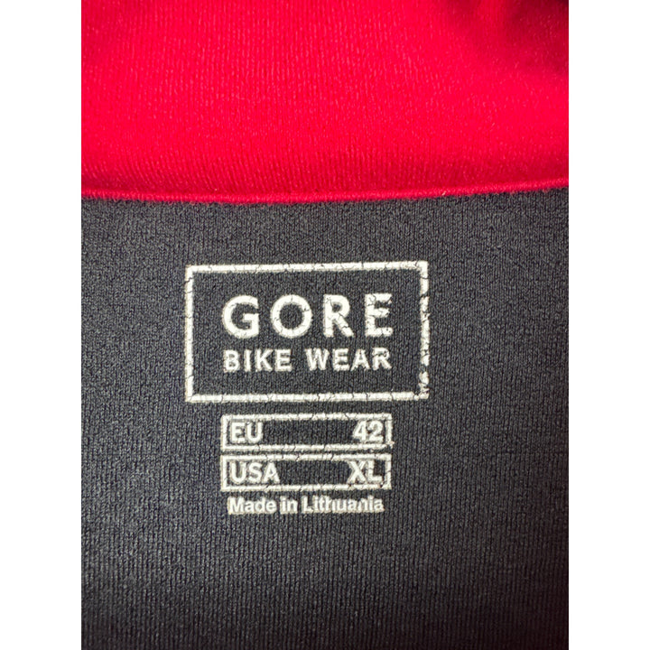 Women’s Gore Bike Wear XL Red & Black Long Sleeve Half Zip Athletic Shirt