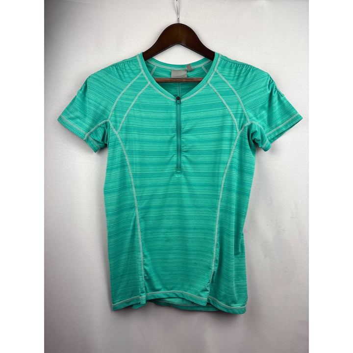 Women’s Athleta Medium Teal Short Sleeve Athletic Shirt with Back Pocket