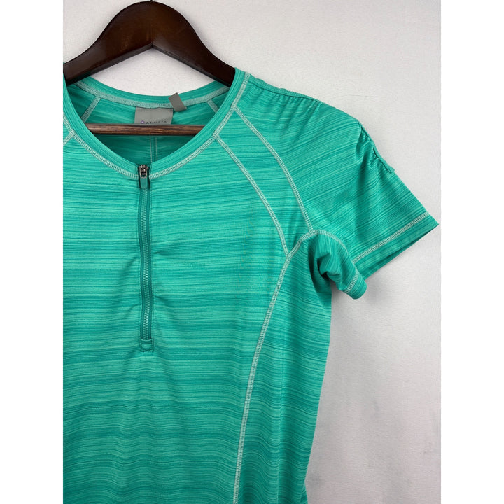 Women’s Athleta Medium Teal Short Sleeve Athletic Shirt with Back Pocket