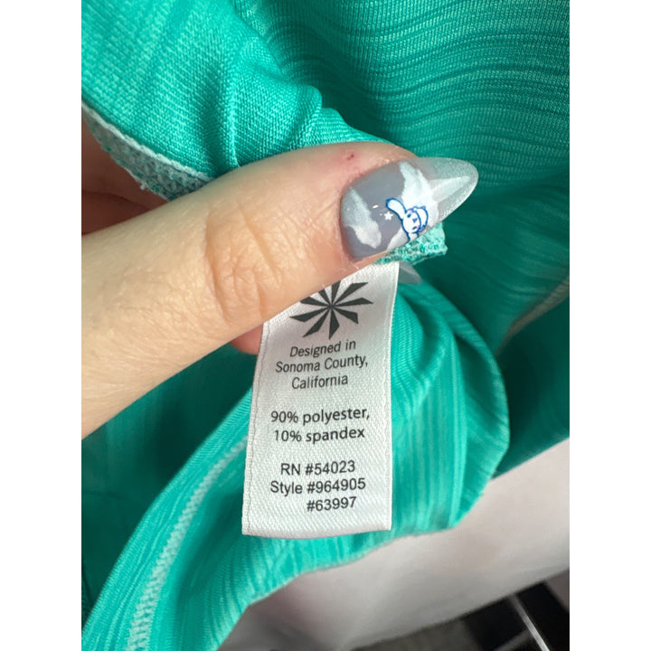 Women’s Athleta Medium Teal Short Sleeve Athletic Shirt with Back Pocket