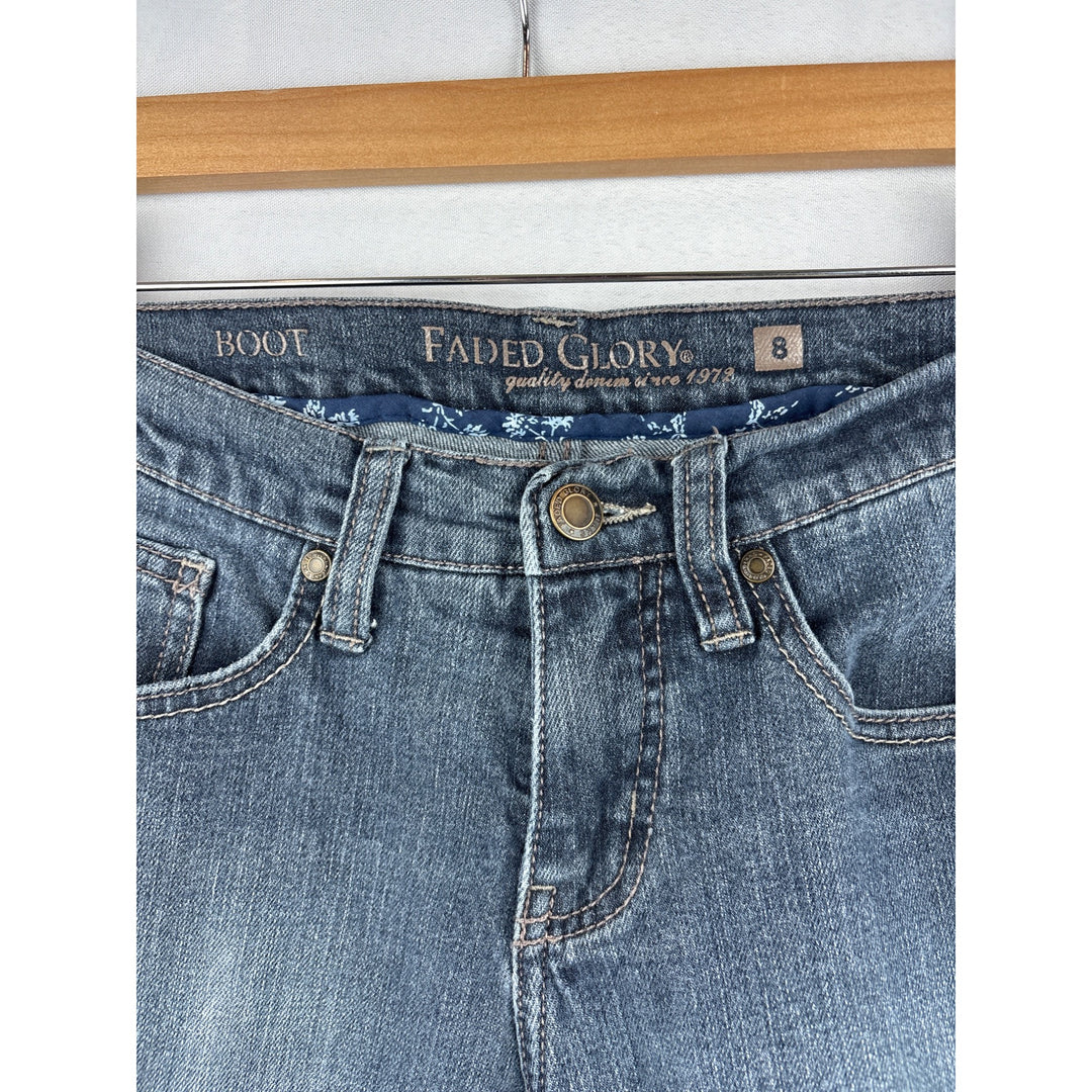 Faded Glory Womens Bootcut Jeans Size 8P Blue Denim