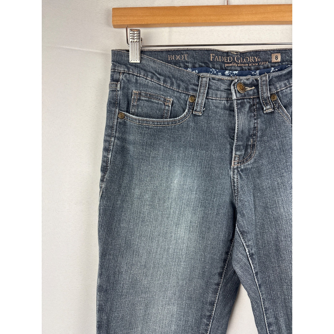 Faded Glory Womens Bootcut Jeans Size 8P Blue Denim