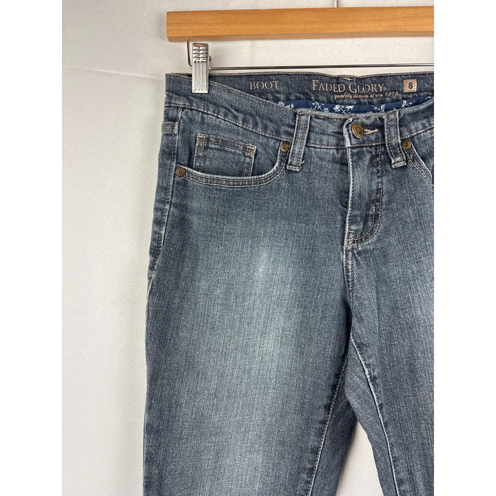 Faded Glory Womens Bootcut Jeans Size 8P Blue Denim
