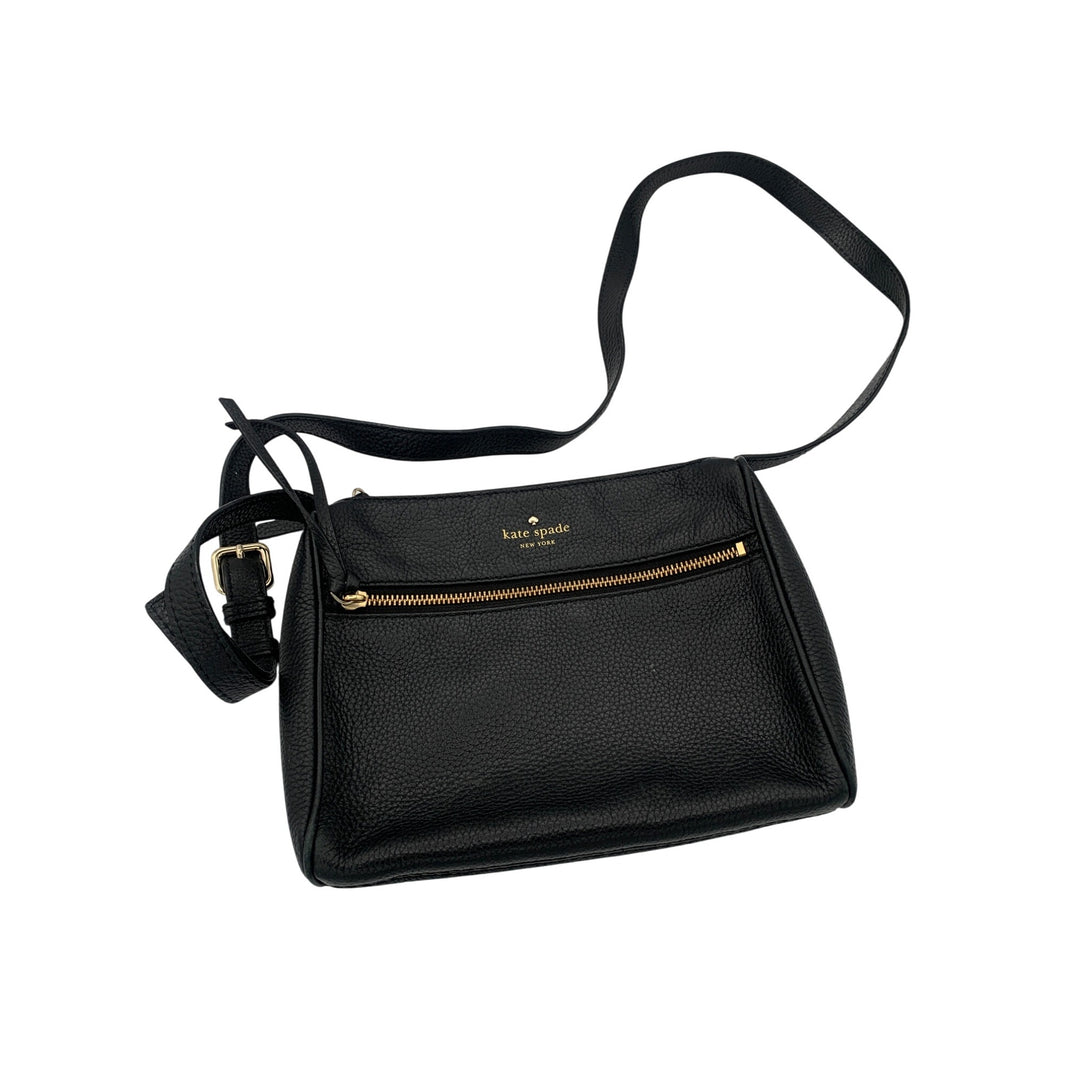 Women’s kate spade Black Shoulder Strap Bag with Gold Accents