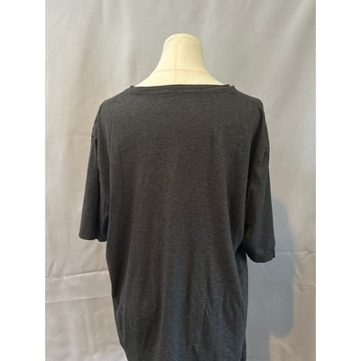 Mens Grey Heather T-Shirt With Blue & Orange Stripes