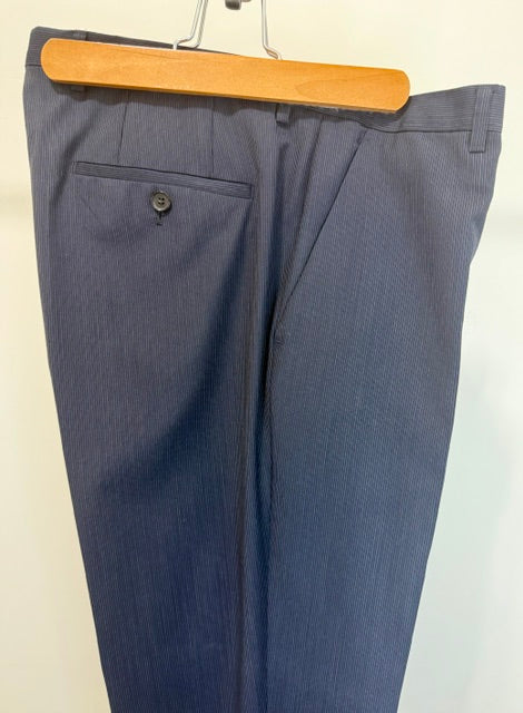 Hugo Boss Dark Blue Pinstripe Dress Slacks – Size 34R, Inseam 29