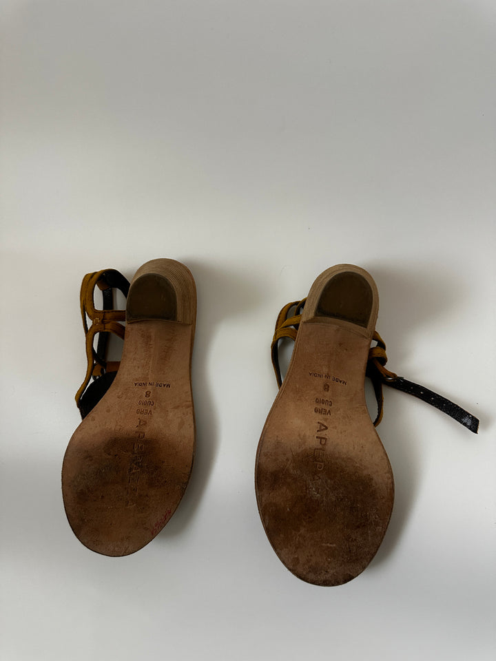 Apepazza Jeweled Statement Ankle Strap Suede Sandals - Boho Statement