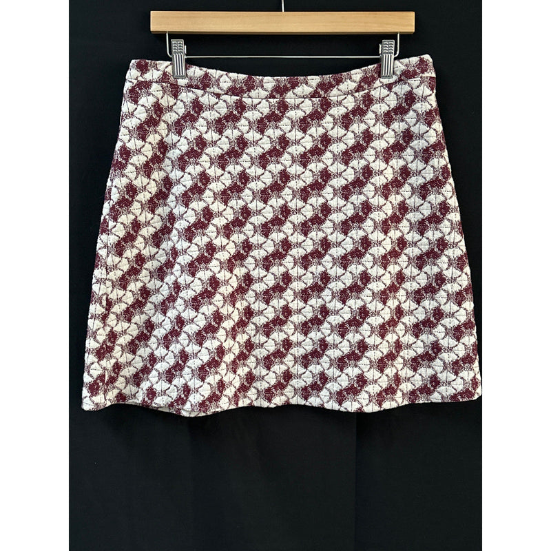 Margaret M Mini Skirt maroon and white