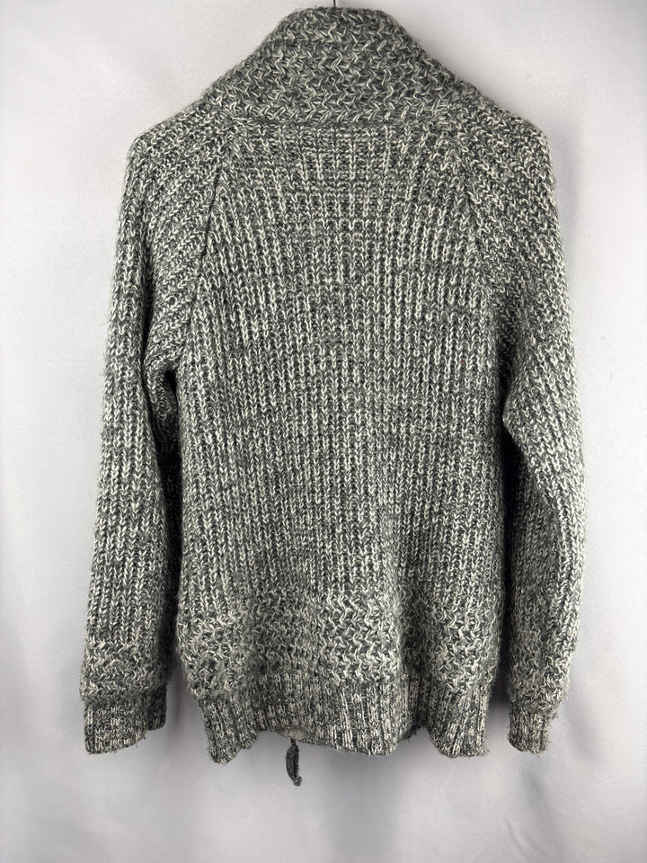 Women’s FishBone XL Gray Zip Knit Cardigan