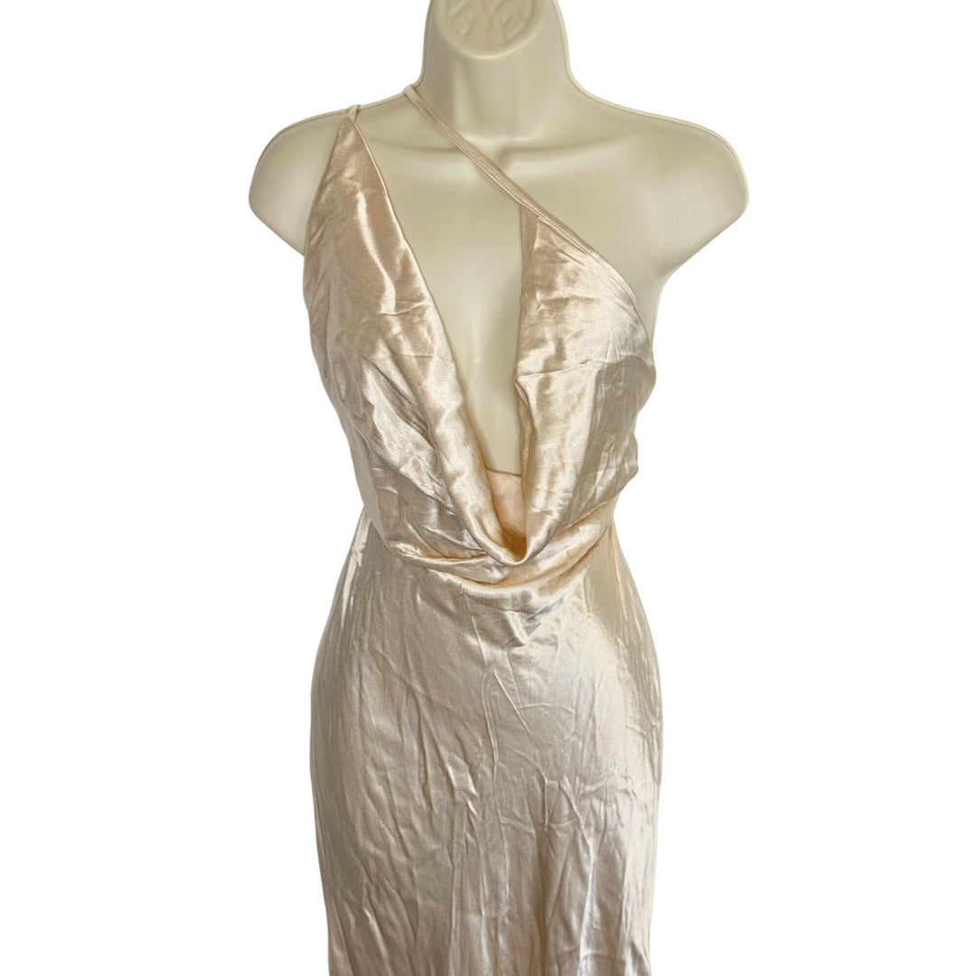 NEW SNDYS Johanna Cowl Neck Maxi Dress in Champagne NWT - Size M