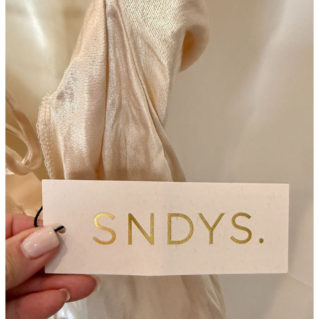 NEW SNDYS Johanna Cowl Neck Maxi Dress in Champagne NWT - Size M