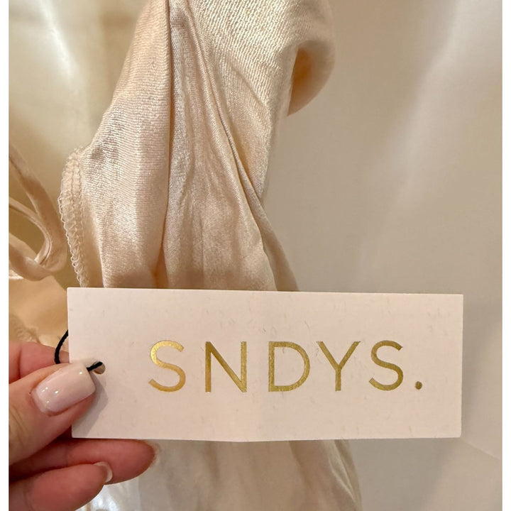 NEW SNDYS Johanna Cowl Neck Maxi Dress in Champagne NWT - Size M