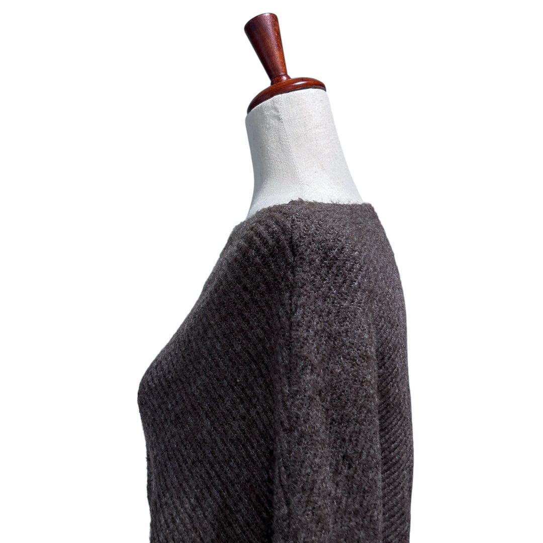 Vince. Women's Small Asymmetric Sweater Boatneck Ribbed Dolman Boho Minimalist Quiet Luxury