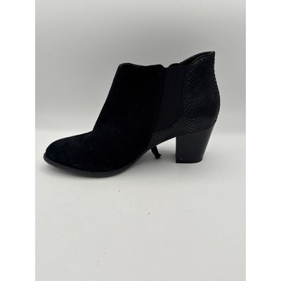 Vionic Women’s Black Faux Snakeskin Ankle Boots Size 10 – Zip-Up Comfort Booties
