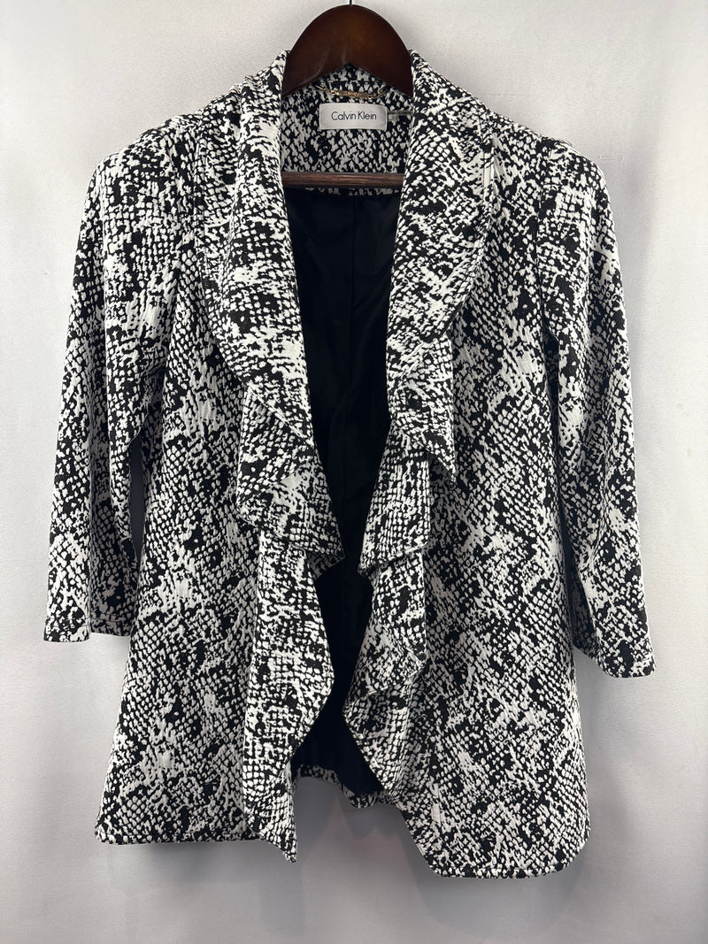 Women’s Calvin Klein Small White & Black Patterned Blazer
