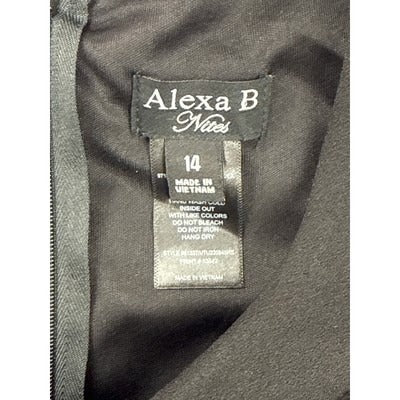 Women’s Alexa B Nites Black Cold Shoulder Jumpsuit w/Sheer Rose Skirt Sz 14