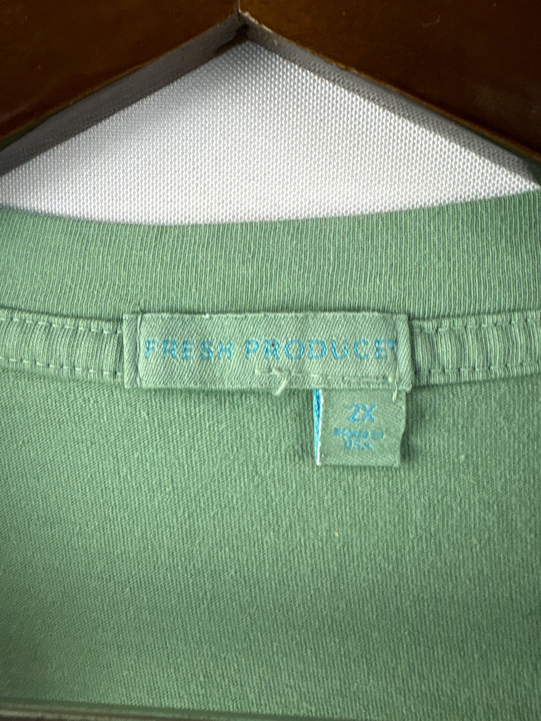 Women’s Fresh Produce Size 2X Sage Green T-Shirt