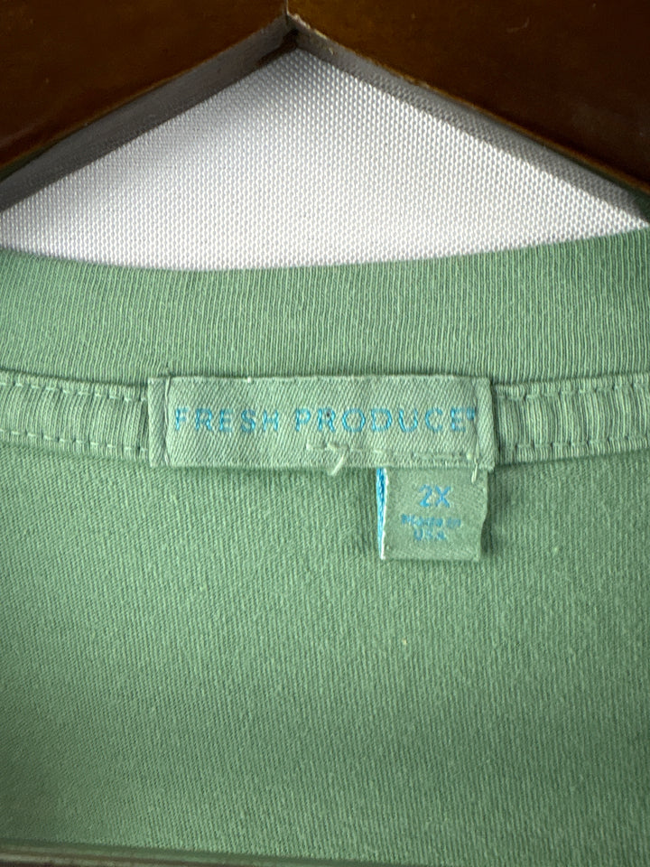 Women’s Fresh Produce Size 2X Sage Green T-Shirt