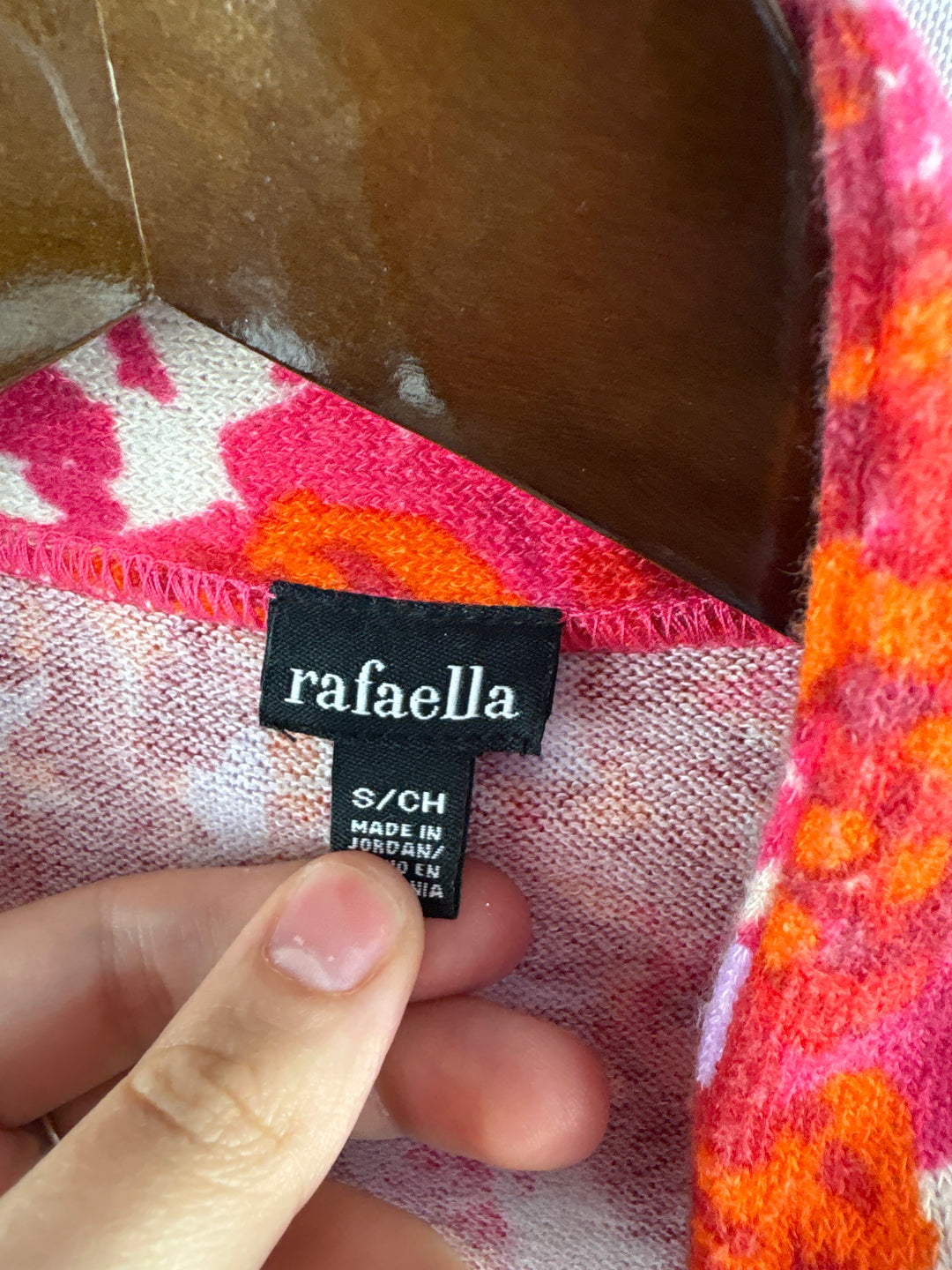 Women’s Rafaella Small Pink, Orange White Floral Cardigan