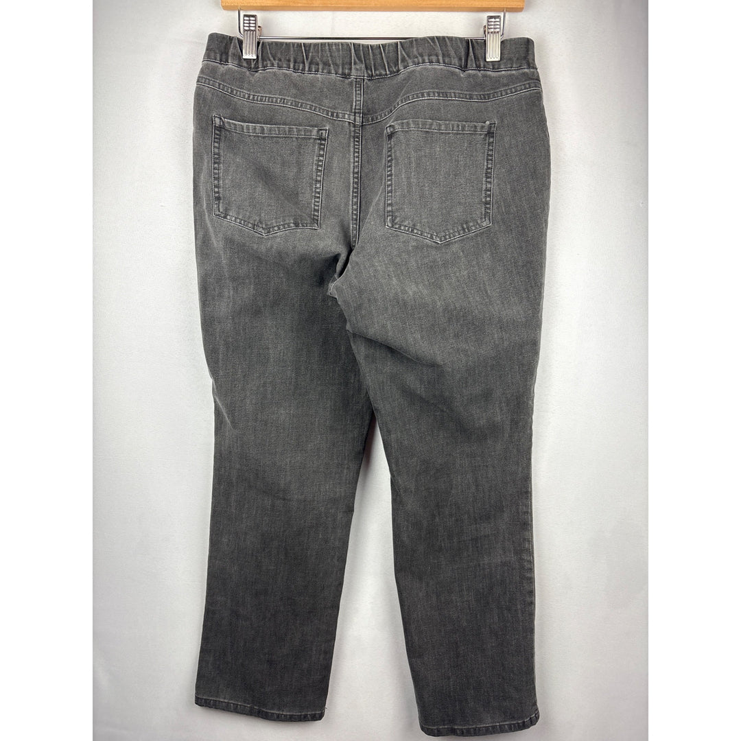 Isaac Mizrahi Live! Womens Gray Denim-Look Stretch Pull-On Pants Size 8P