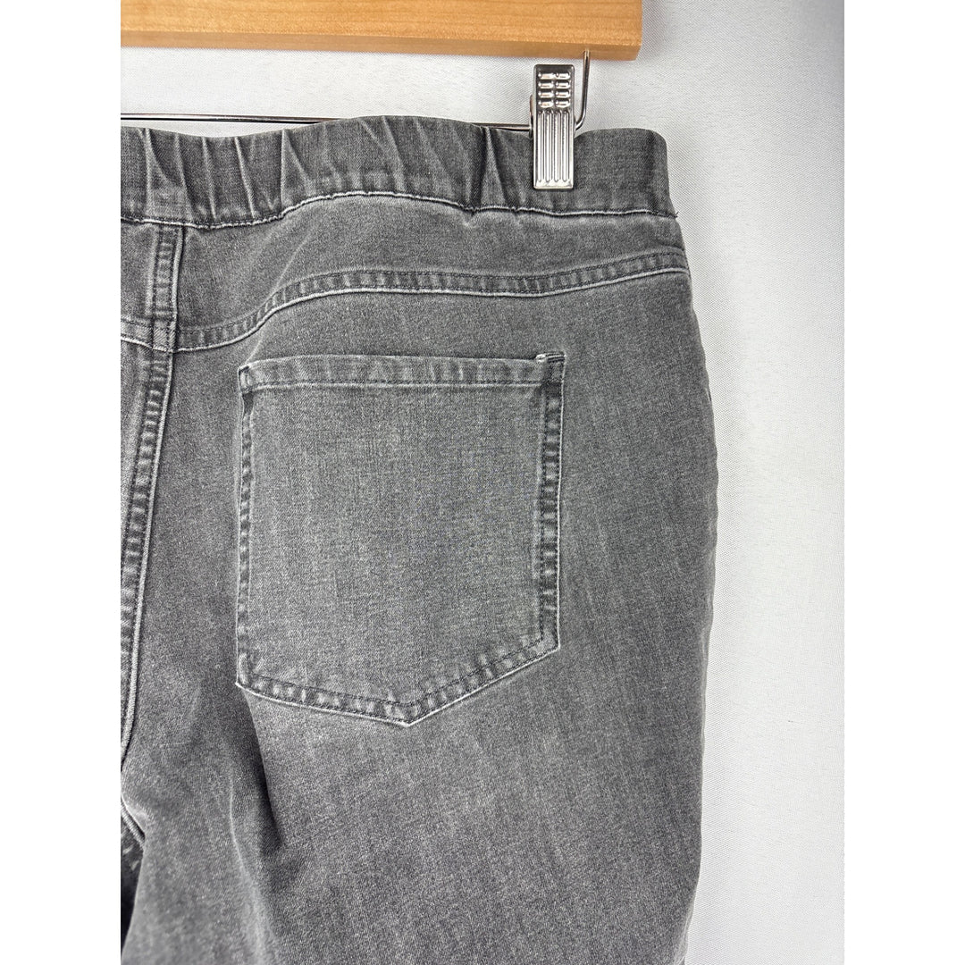 Isaac Mizrahi Live! Womens Gray Denim-Look Stretch Pull-On Pants Size 8P