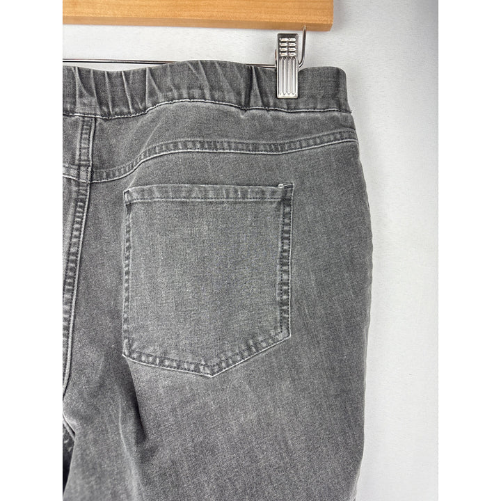 Isaac Mizrahi Live! Womens Gray Denim-Look Stretch Pull-On Pants Size 8P