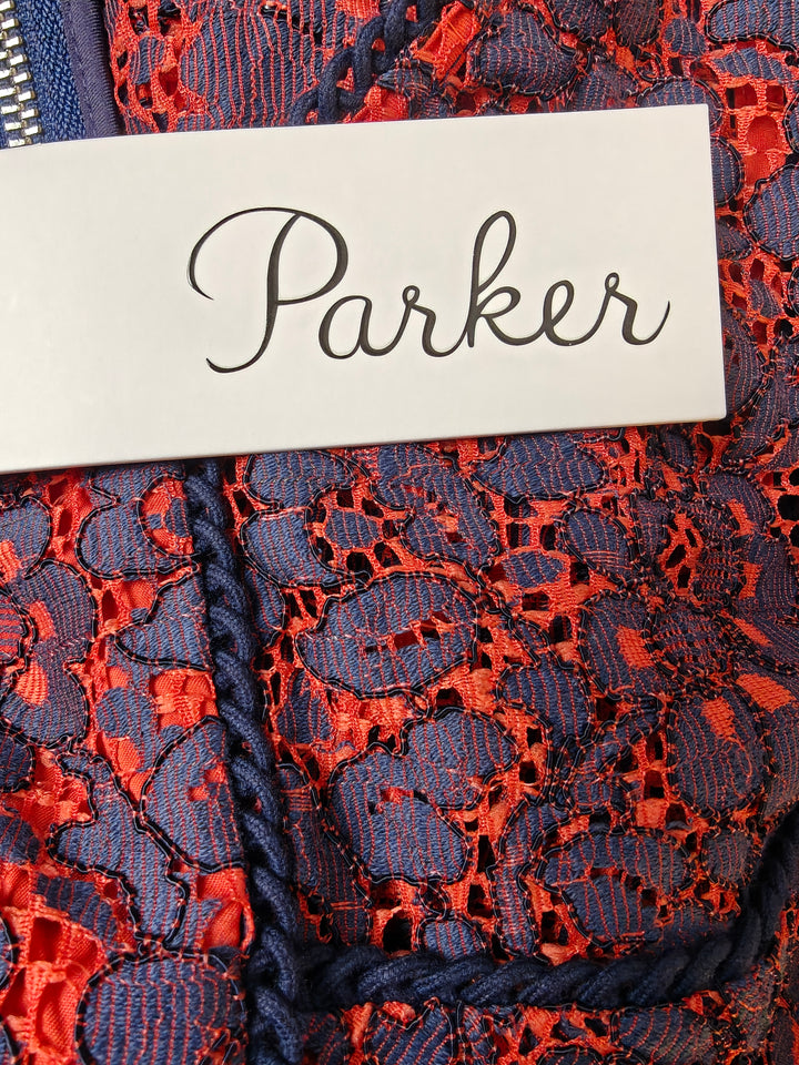 Womens Parker Nerissa Lace Dress Red Navy Size S
