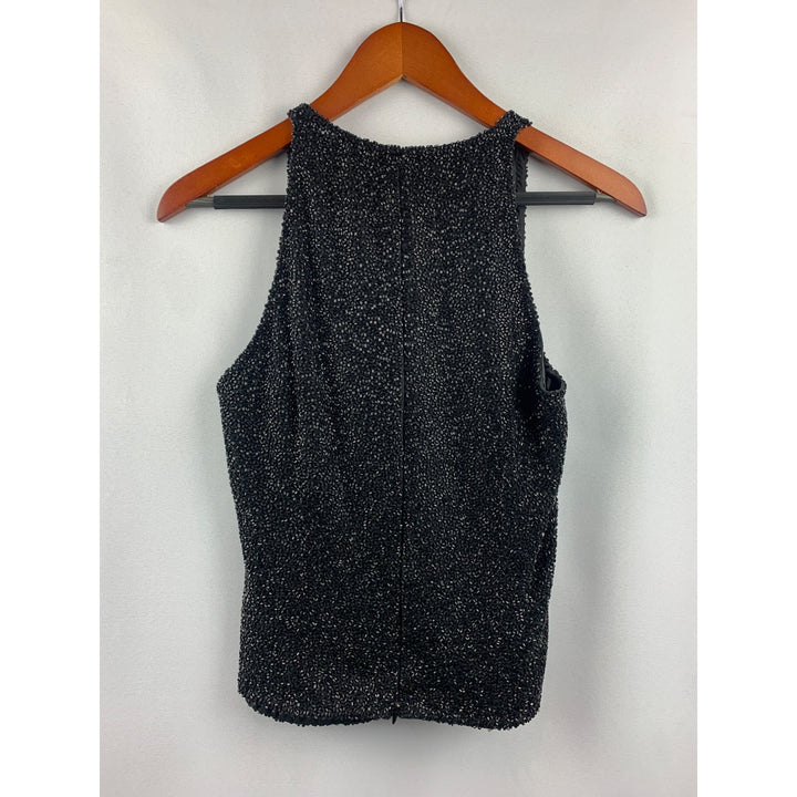 Women’s Caché Black Beaded Zipper Top Size M