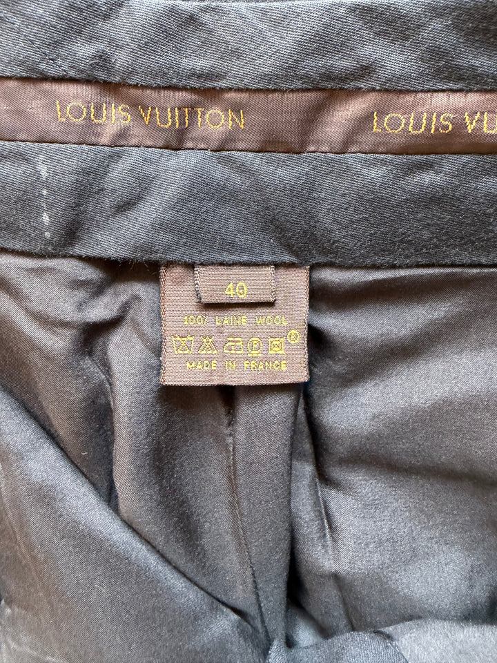 Vintage Louis Vuitton Black Wool Trousers Size 40 Made in France