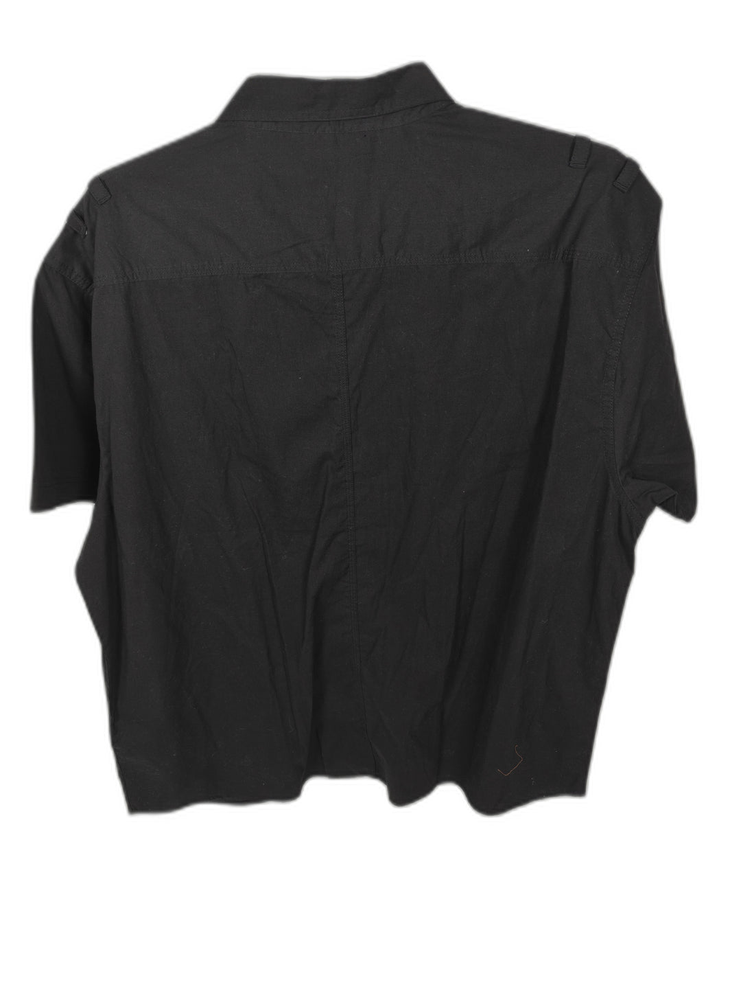NWT Steve's Jeans Men's 2X Boxy Fit Black Short Sleeve Button Front Shirt Big & Tall