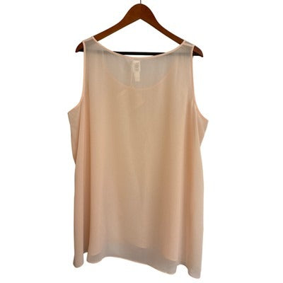 Women’s Wynne Layers Size 1X Peach Pink Sheer Tank Top.