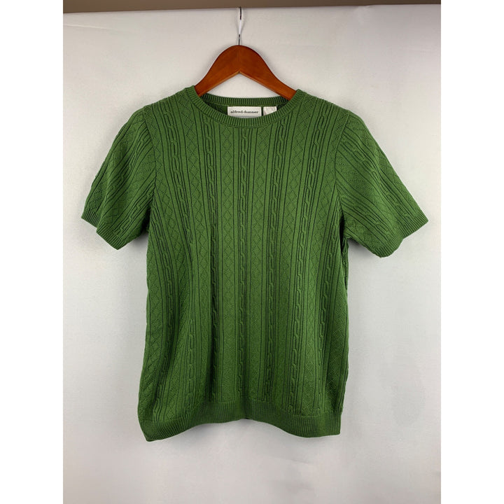 Alfred Dunner Petite Size PS Cable Knit Green Sweater